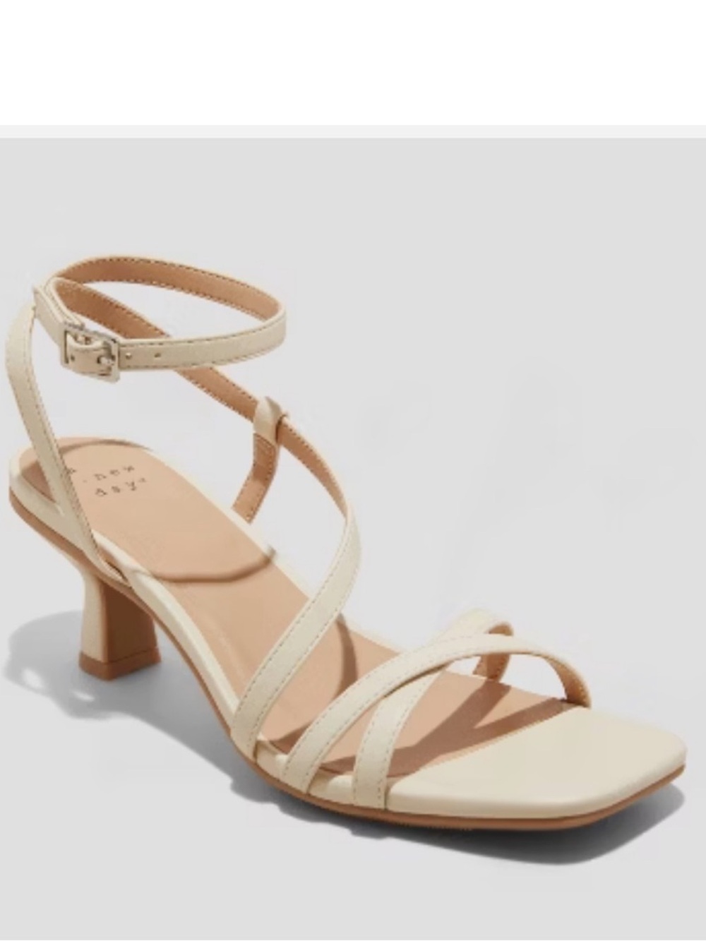 A New Day Women's 2" Louis Low Buckle Heels Sandals Ankle Strap